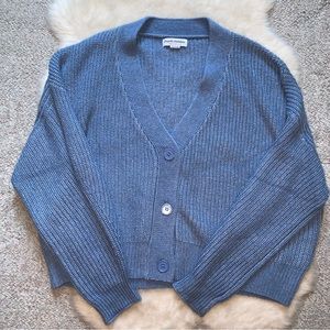 Charlie Holiday blue cardigan sweater size 6